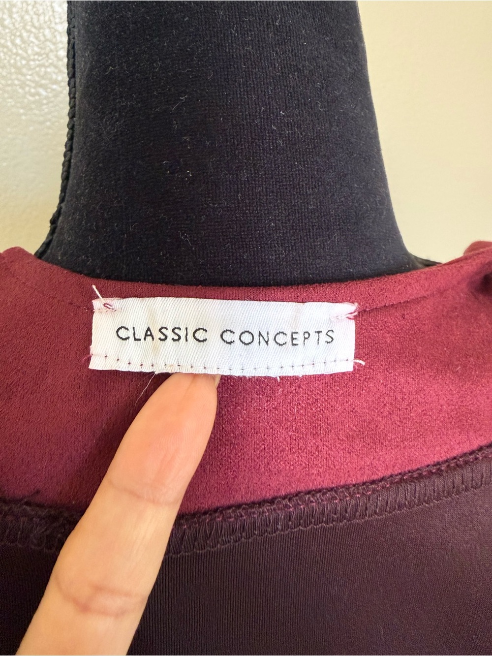 Classic Concepts Burgundy Faux Suede Belted Jacket Cardigan Medium - Picture 8 of 11